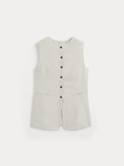 EVERLANE LONG VEST IN STRETCH LINEN