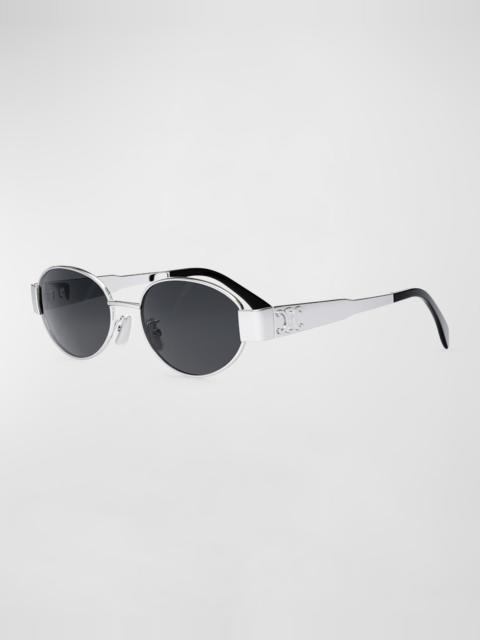 CELINE Men's Triomphe Metal Oval Sunglasses