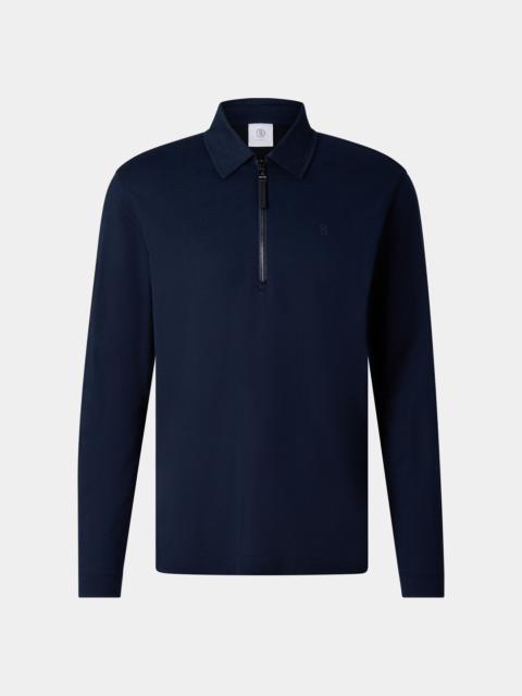 BOGNER Bailey polo long-sleeved top in Navy Blue