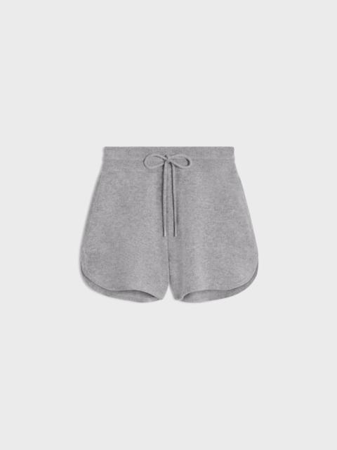 CELINE triomphe mini shorts in wool and cashmere