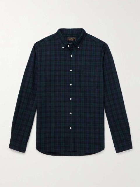 Button-Down Collar Checked Cotton Shirt