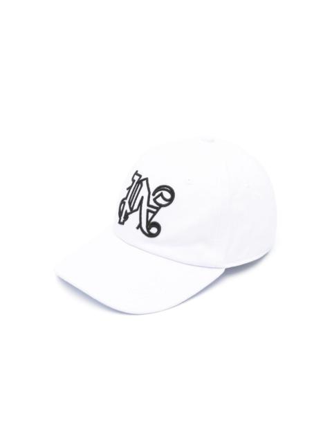Palm Angels monogram-embroidered cotton cap