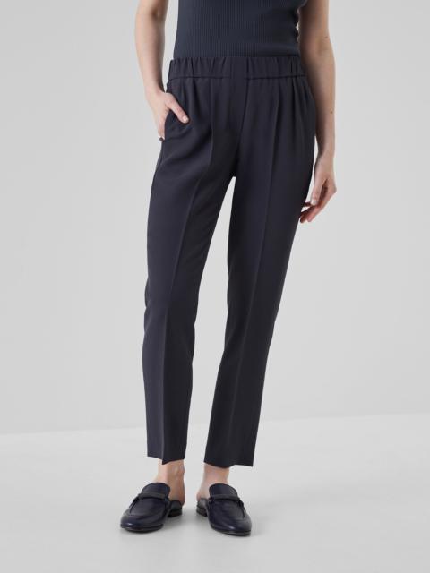 Brunello Cucinelli Silk and acetate crêpe cady tailored jogger trousers