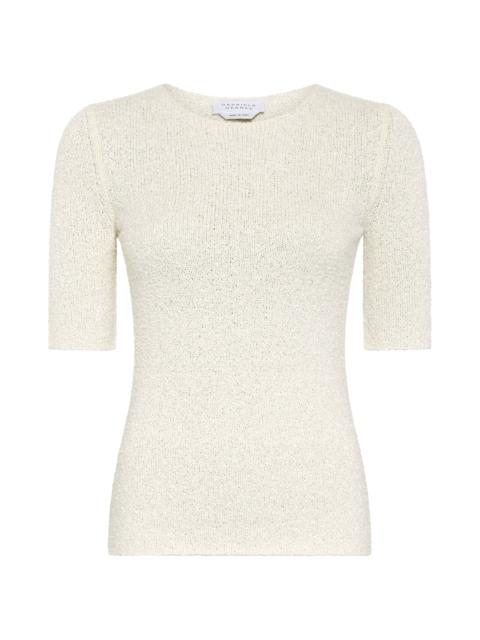 GABRIELA HEARST Valentia Knit T-Shirt in Off White Mulberry Silk