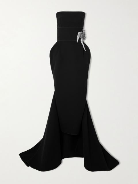MATICEVSKI Residence strapless embellished crepe gown Black