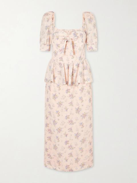 Alessandra Rich Floral-print Silk-satin Midi Dress