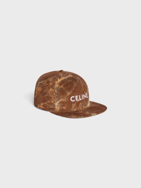 CELINE TIE-DYE CELINE SNAPBACK CAP IN CORDUROY