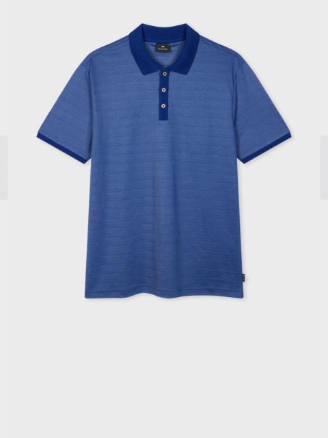 Paul Smith Blue Cotton-Blend Textured Polo Shirt