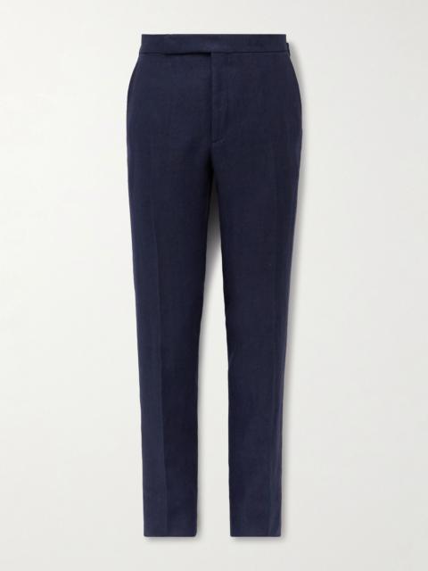 Ralph Lauren Slim-Fit Tapered Linen Trousers Navy