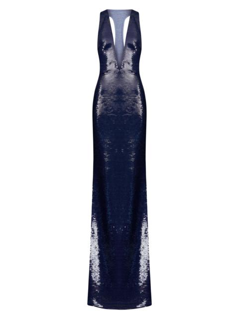 THE NEW ARRIVALS ILKYAZ OZEL Women's Olympia Plunging Racerback Gown - Alto Mare