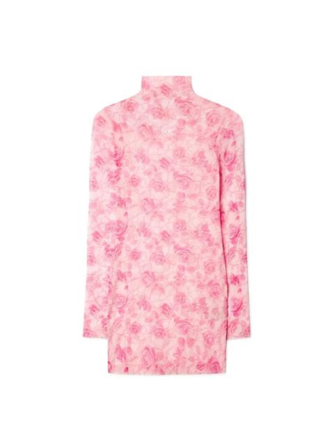 Off-White Pink Stamp Roses Short Dress