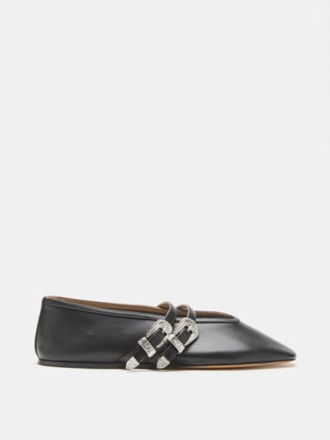 LE MONDE BÉRYL Ballet Claudia Slipper / Black Leather
