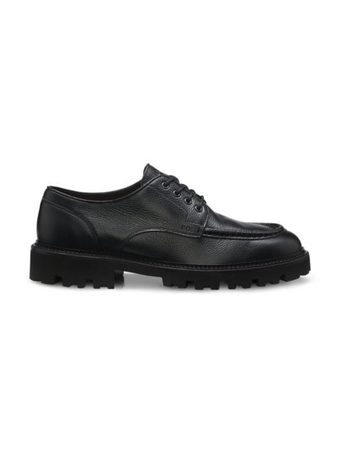 BOSS LEATHER DERBY SHOES WITH A CONSTRUCTED LUG SOLE