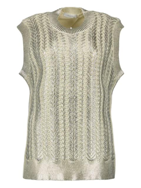 rabanne textured-knit sleeveless top