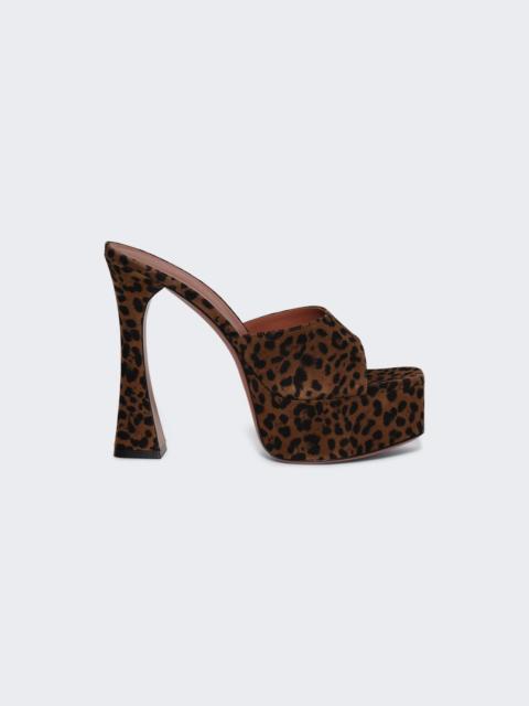 Amina Muaddi Dalida Plateau Slipper Leopard Printed Suede