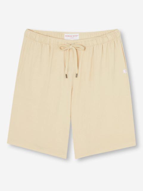 Derek Rose Men's Lounge Shorts Basel Micro Modal Stretch Ecru