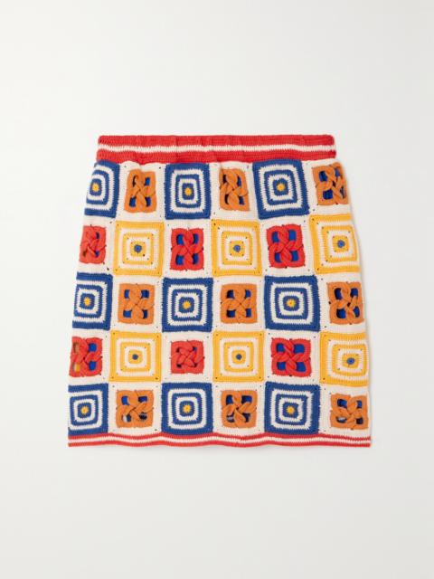 ESCVDO + Net Sustain Santería Crocheted Organic Pima Cotton Mini Skirt
