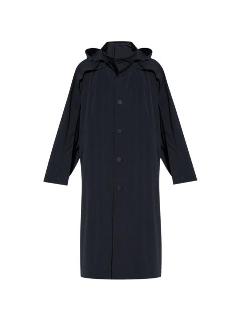 Wing stand-collar hooded coat