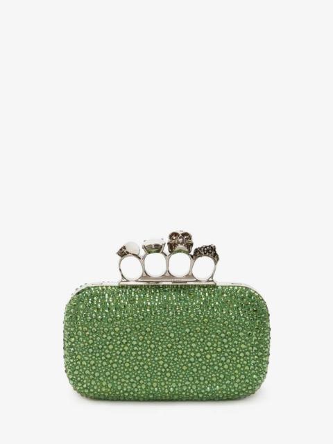 Women's Knuckle Clutch in Acid Green