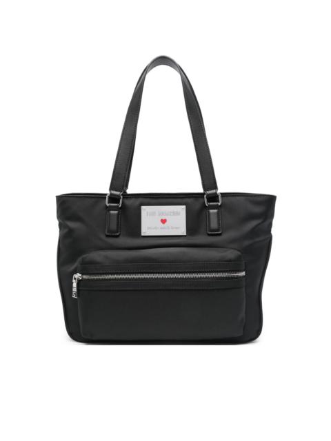 Moschino logo-plaque tote bag