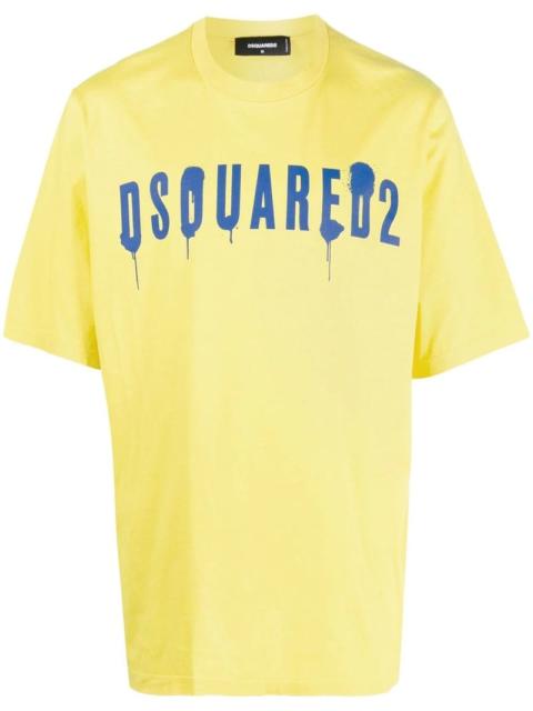 DSQUARED2 DSQUARED2 Spray Logo T-Shirt Yellow/Blue