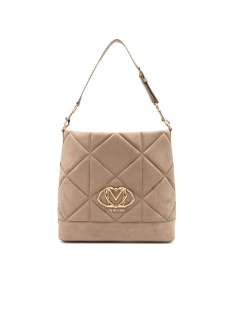 Moschino quilted logo-plaque tote bag
