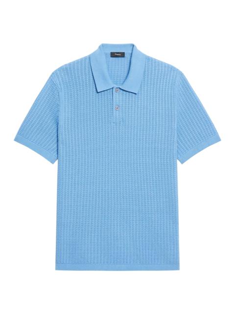 Theory Men's Tactile Cotton Polo Shirt - Crisp Blue