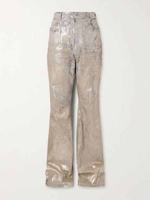Rick Owens Bolan Slim-Fit Flared Metallic Megacrust Jeans