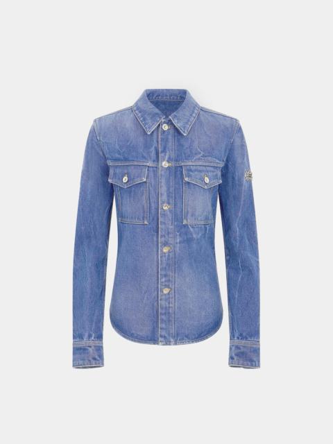 rabanne DENIM SHIRT WITH 1969 METAL DISCS DETAILS