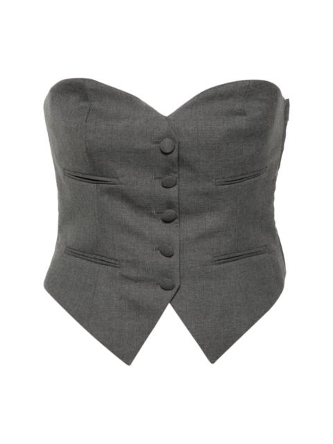 strapless sweetheart-neck vest