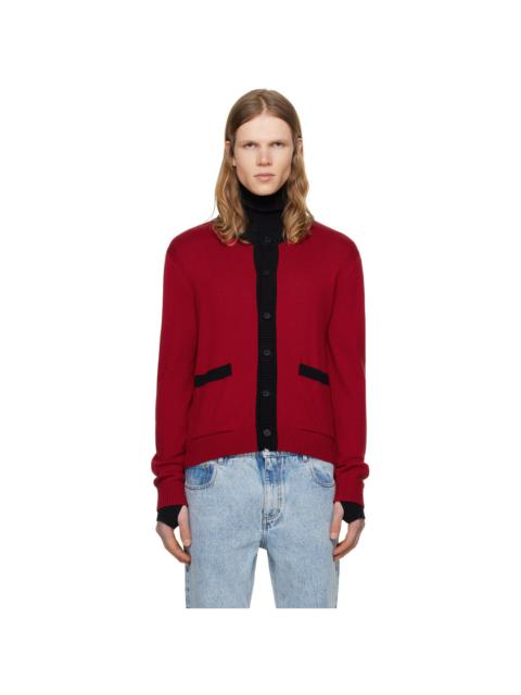 ERNEST W. BAKER Red Contrast Rib Cardigan