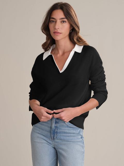 525 america Maddi: V-Neck Double Collar Cotton Pullover