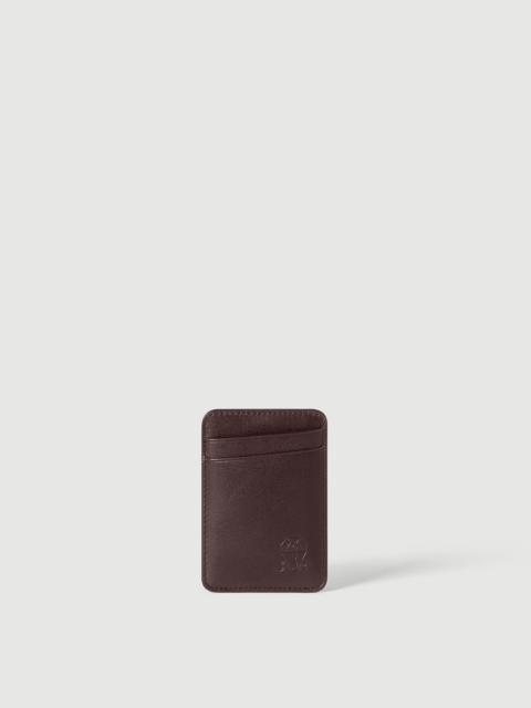 Brunello Cucinelli Grained leather magnetic card holder