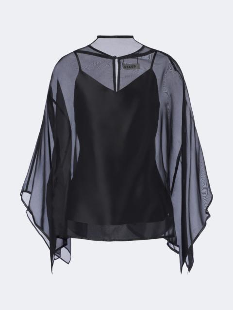 STAUD Fia draped silk organza top