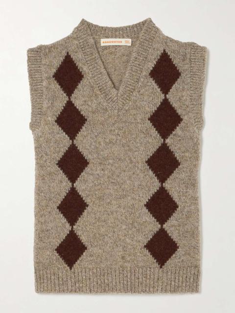&DAUGHTER Argyle wool vest Beige