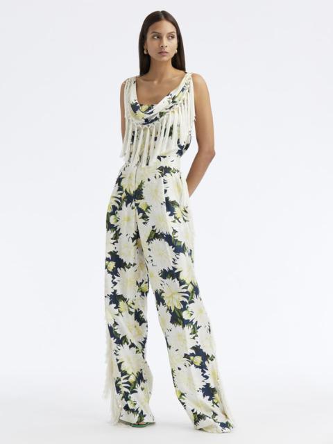 Oscar de la Renta DAHLIA SILK TWILL FRINGE PANT