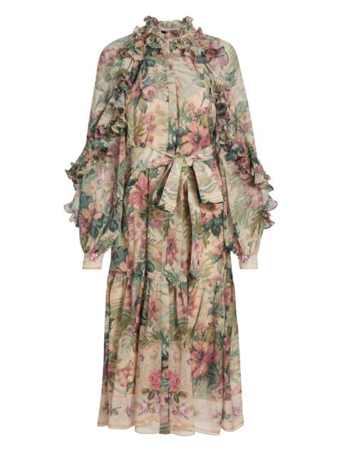 KOBI HALPERIN Women's Amanda Floral Ruffle Midi-Dress - Rose Multi