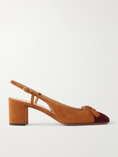 Valentino Valet Du Roi 60 Tasseled Two-tone Suede Slingback Pumps