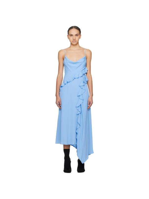 MSGM Blue Ruffle Maxi Dress