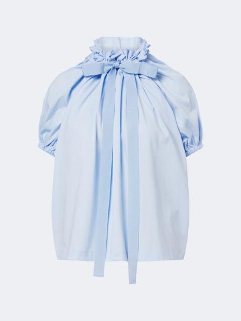 PATOU Bow-detail gathered cotton jersey top