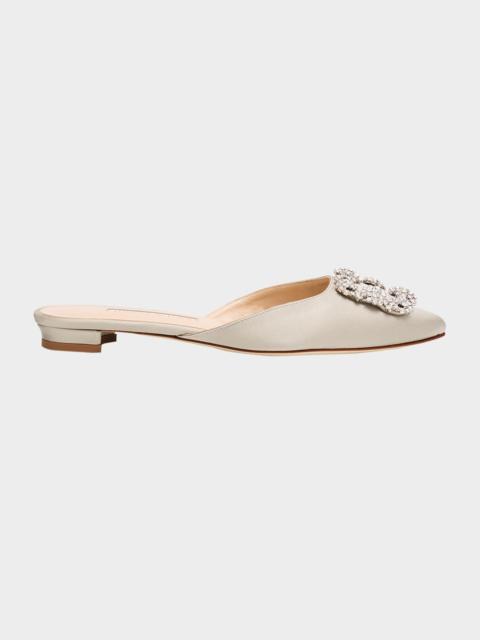 Manolo Blahnik Hangisi Satin Ballerina Flats
