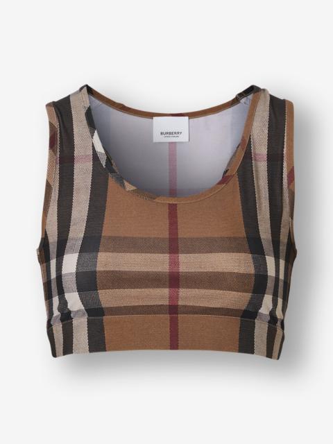 Burberry Check Stretch Jersey Cropped Top