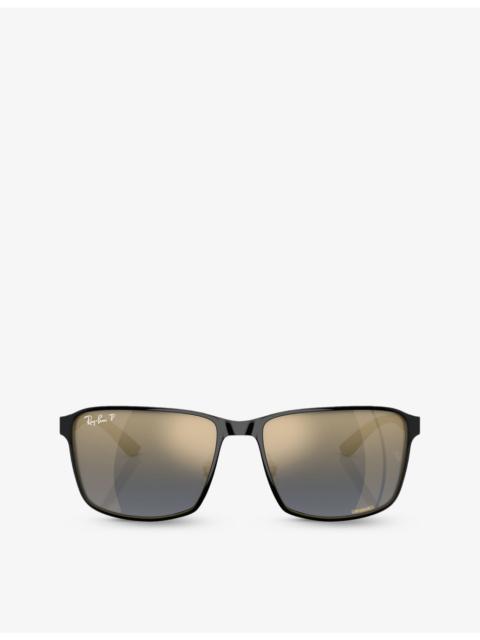 Ray-Ban RB3721CH Chromance square-frame metal sunglasses