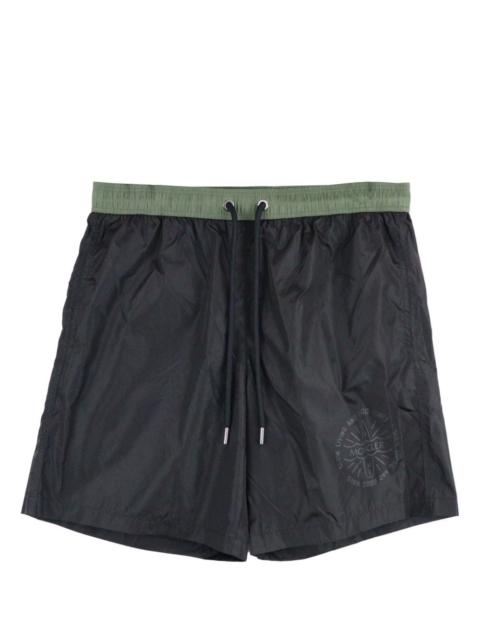 Moncler logo-print drawstring swim shorts