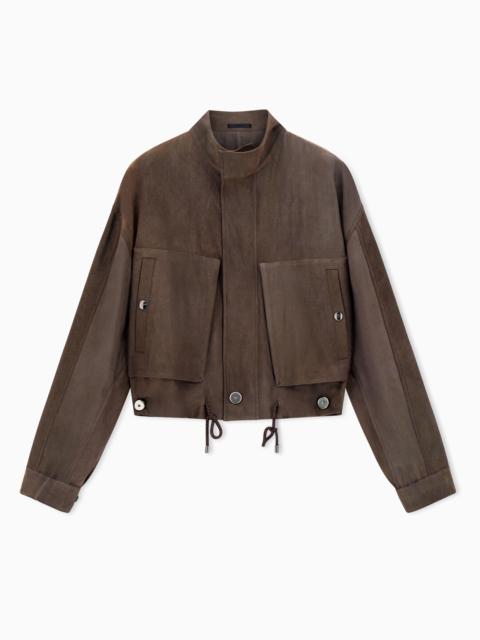 GIORGIO ARMANI BLOUSON IN IRIDESCENT VISCOSE