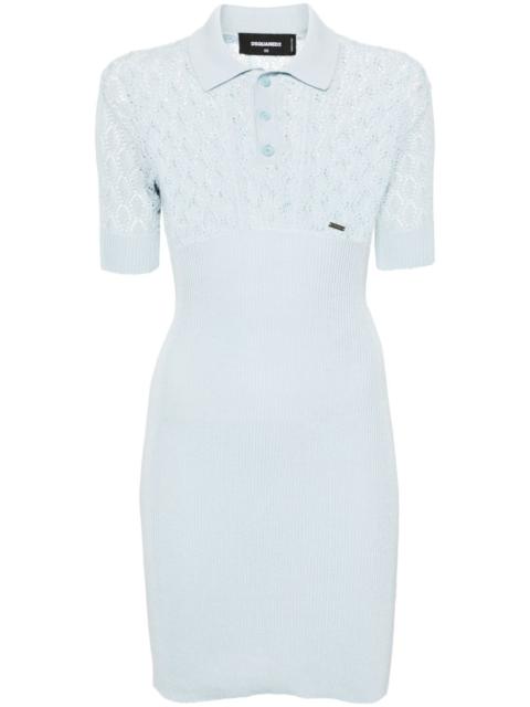 DSQUARED2 open-knit polo-collar dress