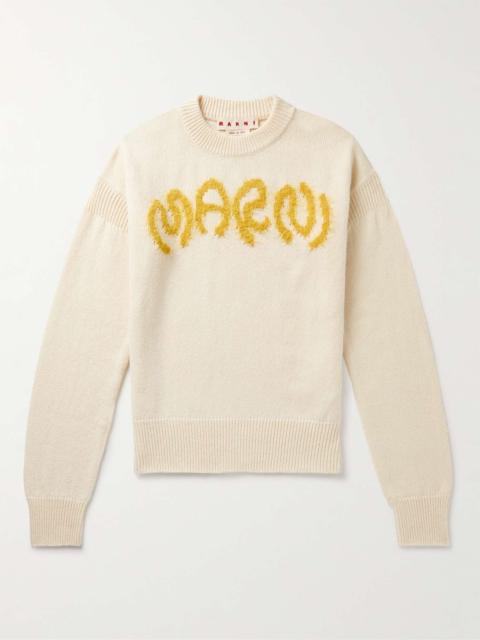 Logo-Intarsia Virgin Wool Sweater