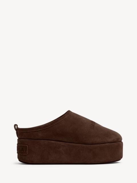 BALENCIAGA Women's Alaska Soft Platform Mule in Light Espresso