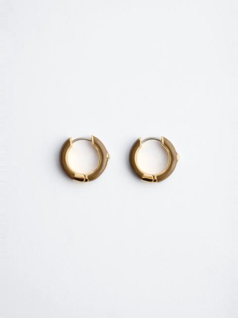 & Other Stories Glass Detail Brass Hoop Earrings