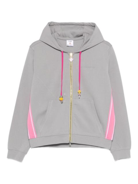 CASABLANCA zip side stripe hooded top